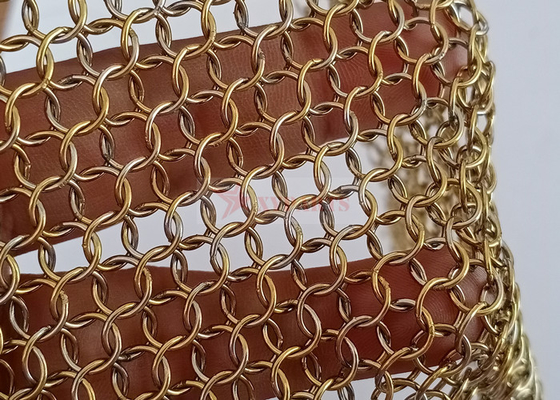 Rideau en laiton de maille d'anneau en métal de couleur pour la décoration intérieure
