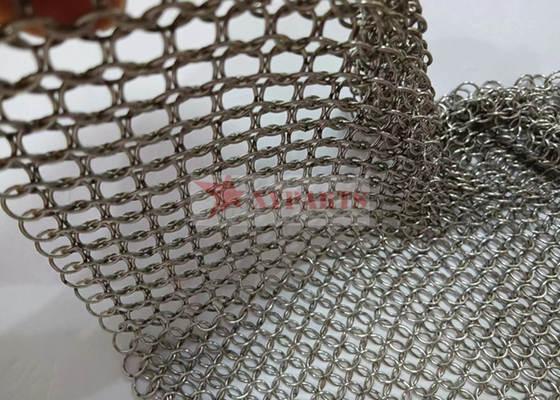 Cotte de maille en laiton Ring Mesh Curtain With Welded Type d'acier inoxydable de l'en cuivre 7mm