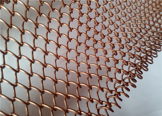 Fil Mesh Coil Drapery Copper Color d'alliage d'aluminium utilisé en tant que rideaux en diviseur de l'espace