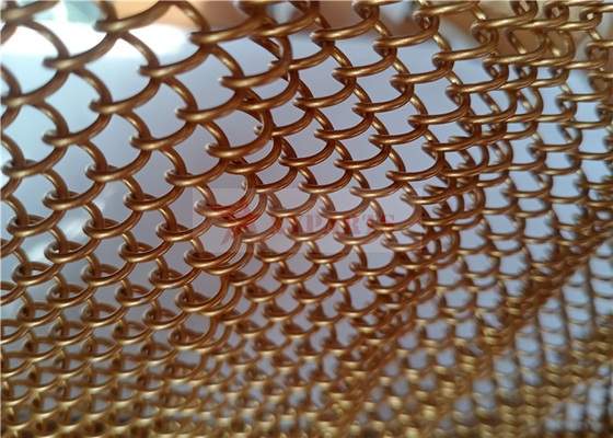 Décoration architecturale anodisée de Mesh Curtains Gold Color For en métal en aluminium de bobine