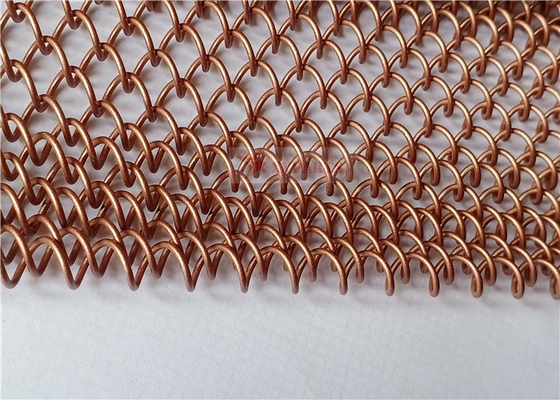 Décoration en aluminium d'hôtel de Mesh Curtain Copper Color For en métal de maillon de chaîne