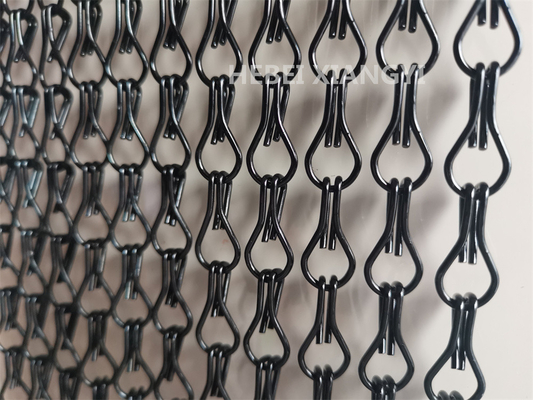 Couleur noire Aluminium Chain Link Mesh art mural métallique