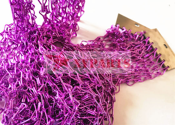 L'OEM modèle chaîne colorée en aluminium Mesh Curtain de crochet de décoration la double