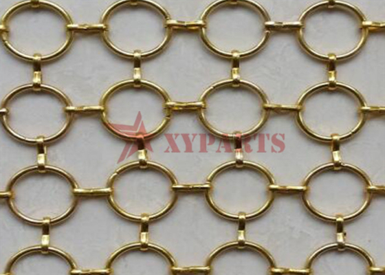 Crochet de Ring Mesh Curtain Linked With “S” de couleur d'or comme diviseur de l'espace pour la décoration d'hôtel