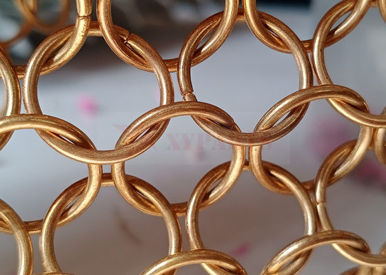 Rideau en maille d'anneau en métal d'or de Rose 15mm pour la conception d'architecture