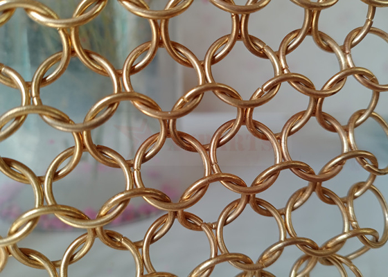 couleur en acier d'or de Mesh Chain Mail Curtains Stainless en métal de coutume de 12mm
