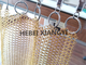 Acier inoxydable brillant Ring Mesh Chainmail Room Divider Curtain de la couleur 304 d'or 1mm x 8mm
